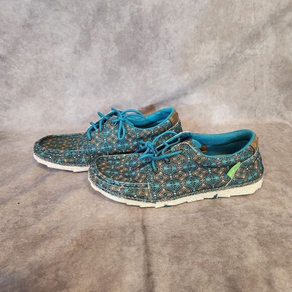 Twisted X Eco Patterned Casual Shoes with Blue Accents Size 6.5 - Picture 2 of 9